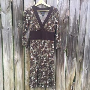 Connected Apparel Print Dress Sz 10 New